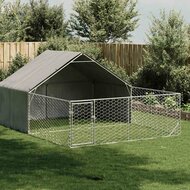 Hondenkennel met ren 5x3x1,9 m gegalvaniseerd staal 1