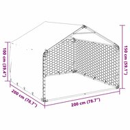 Hondenkennel buiten met deksel 2x2x1,5 m gegalvaniseerd staal 7