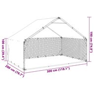 Hondenkennel buiten met deksel 3x2x1,9 m gegalvaniseerd staal 7