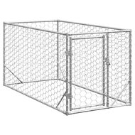 Hondenkennel voor buiten met deur 2x1x1 m gegalvaniseerd staal 1