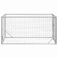 Hondenkennel voor buiten met deur 2x1x1 m gegalvaniseerd staal 4