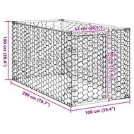 Hondenkennel voor buiten met deur 2x1x1 m gegalvaniseerd staal 8