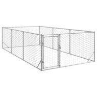 Hondenkennel voor buiten met deur 2x4x1 m gegalvaniseerd staal 1