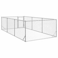 Hondenkennel voor buiten met deur 2x4x1 m gegalvaniseerd staal 5