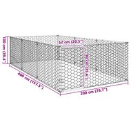 Hondenkennel voor buiten met deur 2x4x1 m gegalvaniseerd staal 8