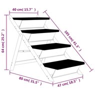 Hondentrap 105x47 cm massief vurenhout grijs 9