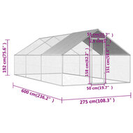 Kippenhok 2,75x8x1,92 m gegalvaniseerd staal   6