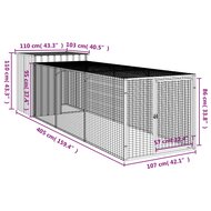 Kippenhok met ren 110x405x110 cm gegalvaniseerd staal antraciet 8