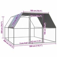 Kippenhok 3x4x2 m gegalvaniseerd staal 5