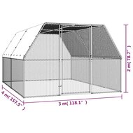 Kippenhok 3x4x2 m gegalvaniseerd staal 5