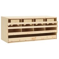 Kippenlegkast 4 compartimenten 106x40x45 cm massief grenenhout 1