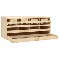 Kippenlegkast 4 compartimenten 106x40x45 cm massief grenenhout 4