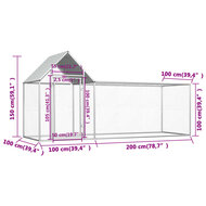 Kippenren 3x1x1,5 m gegalvaniseerd staal 6