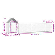 Kippenren 5x1x1,5 m gegalvaniseerd staal 6