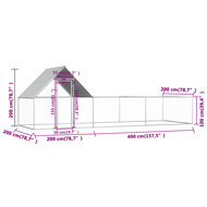 Kippenren 6x2x2 m gegalvaniseerd staal 6