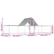 Kippenren 6x2x2 m gegalvaniseerd staal 6