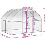 Kippenren 3x2x2 m gegalvaniseerd staal 4