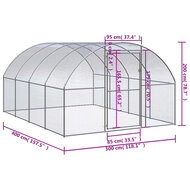 Kippenren 3x4x2 m gegalvaniseerd staal 7