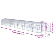 Kippenren 3x24x2 m gegalvaniseerd staal 7