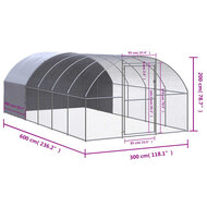 Kippenren 3x6x2 m gegalvaniseerd staal 9