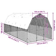 Kippenren met dak 2,5x6x2,25 m gegalvaniseerd staal 8