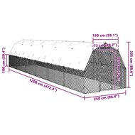 Kippenren met dak 2,5x12x2,25 m gegalvaniseerd staal 8