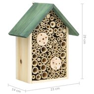 Insectenhotels 2 st 23x14x29 cm massief vurenhout 7