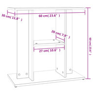 Aquariumstandaard 60x30x60 cm bewerkt hout betongrijs 8