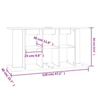 Aquariumstandaard 120x40x60 cm bewerkt hout grijs sonoma 8