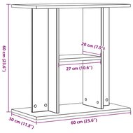 Aquariumstandaard 60x30x60cm bewerkt hout artisanaal eikenkleur 9