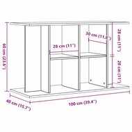 Aquariumstandaard 100x40x60 cm bewerkt hout oud houtkleurig 9