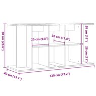 Aquariumstandaard 120x40x60 cm bewerkt hout oud houtkleurig 9