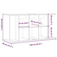 Aquariumstandaard 120x40x60 cm bewerkt hout artisanaal eiken 9