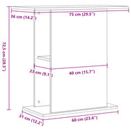 Aquariumstandaard 36x75x72,5 cm bewerkt hout oud houtkleurig 9