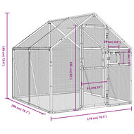 Voli&egrave;re 1,79x2x1,85 m aluminium zilverkleurig 7