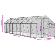 Voli&egrave;re 1,79x8x1,85 m aluminium zilverkleurig 7