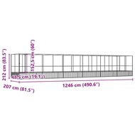 Voli&egrave;re met verlengstuk 1246x207x212 m staal zilverkleurig 8