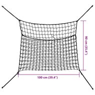 Hooinetten 2 st 100x90 cm rechthoekig polypropeen zwart 8