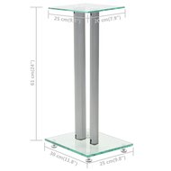 Speakerstandaarden zuil-ontwerp gehard glas zilver 2 st 7