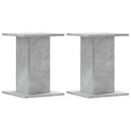 Speakerstandaards 2 st 30x30x40 cm bewerkt hout betongrijs 2