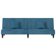 Slaapbank fluweel blauw 4