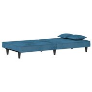 Slaapbank fluweel blauw 8