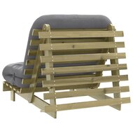 Futon slaapbank met matras 80x206x11 cm ge&iuml;mpregneerd hout 7