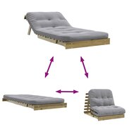 Futon slaapbank met matras 80x206x11 cm ge&iuml;mpregneerd hout 8