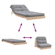 Futon slaapbank met matras 90x206x11 cm massief grenenhout 8