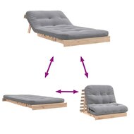 Futon slaapbank met matras 100x206x11 cm massief grenenhout 8