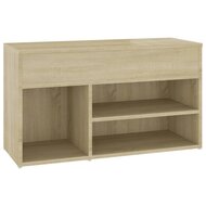 Schoenenbank 80x30x45 cm bewerkt hout sonoma eikenkleurig 2