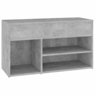 Schoenenbank 80x30x45 cm bewerkt hout betongrijs 2