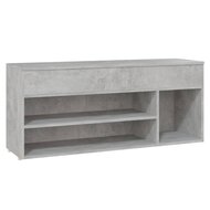 Schoenenbank 105x30x45 cm bewerkt hout betongrijs 2