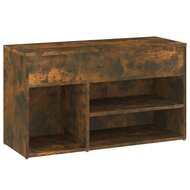 Schoenenbankje 80x30x45 cm bewerkt hout gerookt eikenkleurig 5